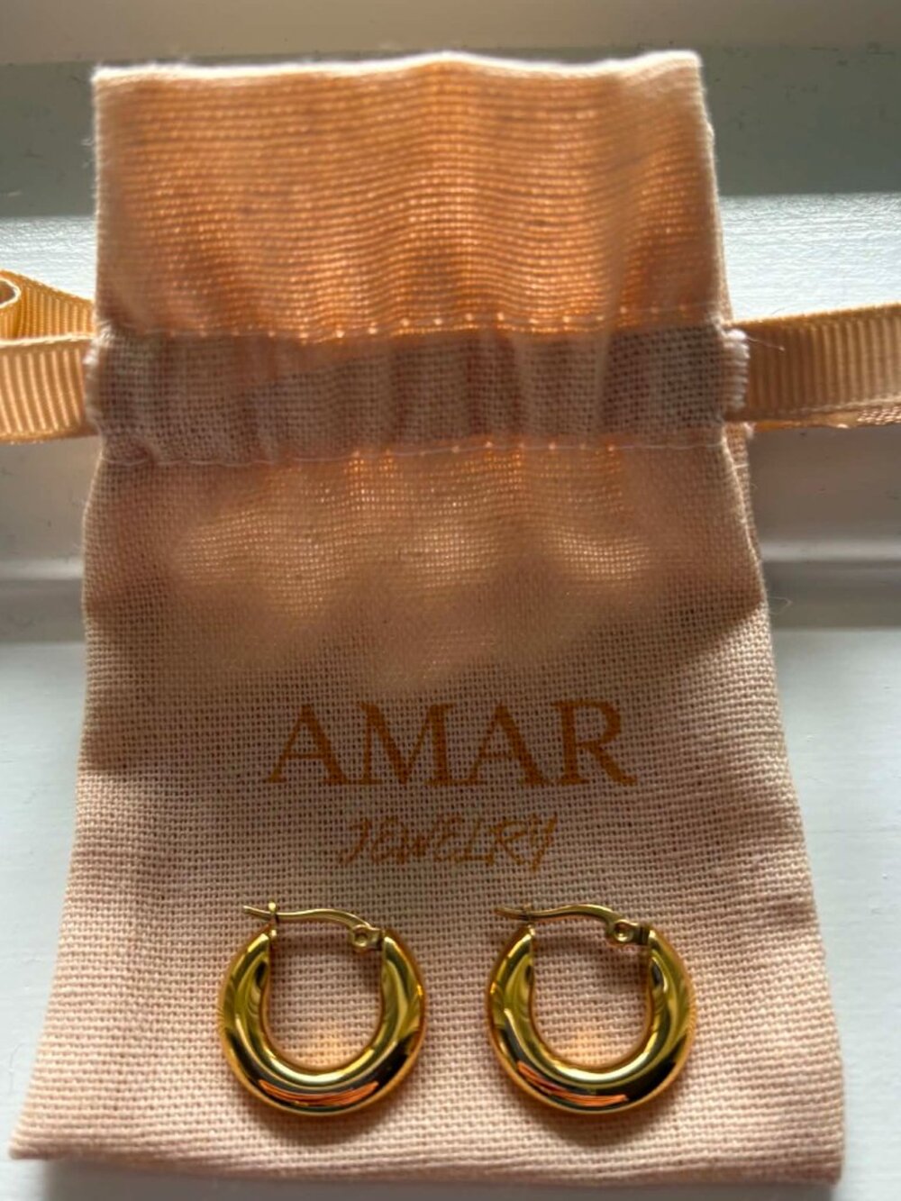 AMAR Jewelry Gold Hoop Earrings | Waterproof Stainless Steel Hoops – NEW